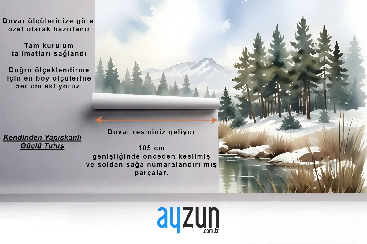 Suluboya Tarzı Botanik Manzara Duvar Kağıdı 