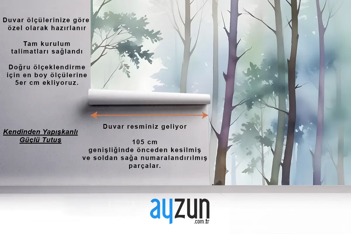 Suluboya Ağaçları Duvar Kağıdı