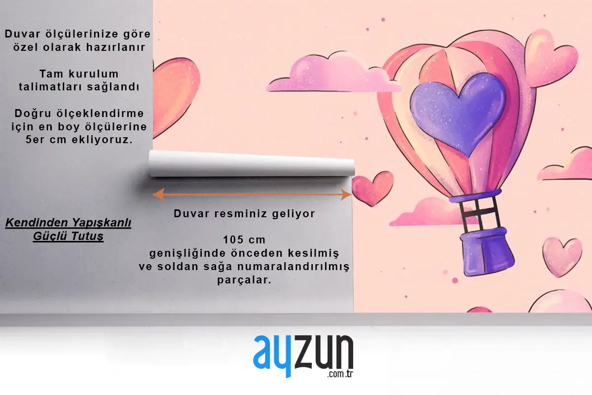 Suluboya Sevgililer Günü Arka Plan Çocuk Odası Duvar Kağıdı