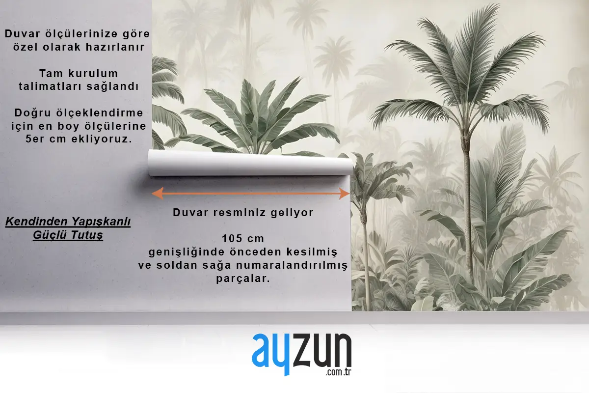 Suluboya Vintage Tropikal Orman Duvar Kağıdı 