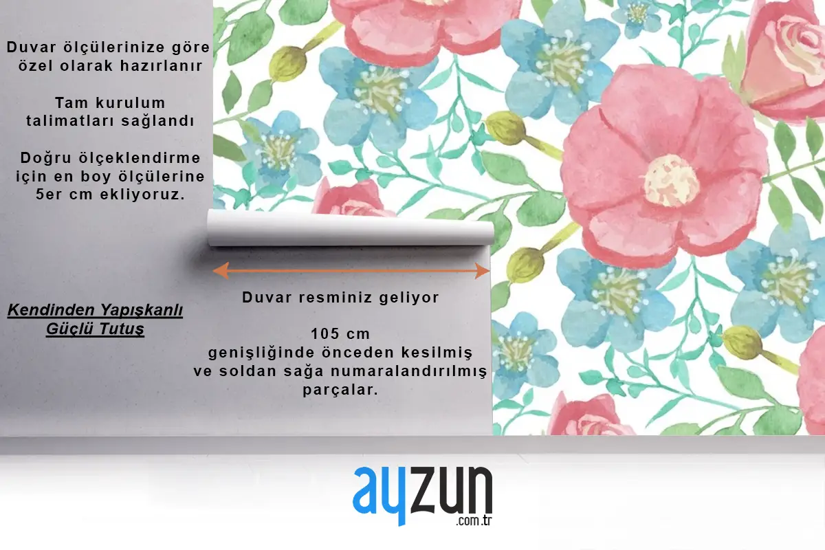 Yumuşak Renklerle Suluboya Çiçek Arka Plan Duvar Kağıdı