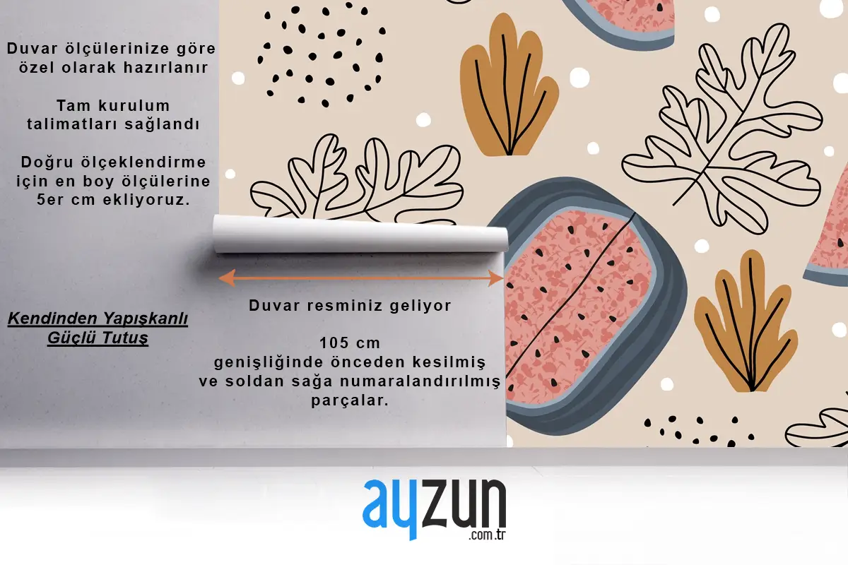 Karpuz Dikişsiz Desen Mutfak Duvar Kağıdı