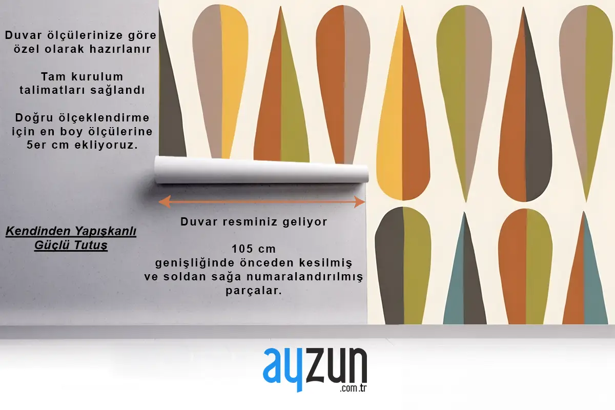 Wegner Renkli Retro Mutfak Duvar Kağıdı