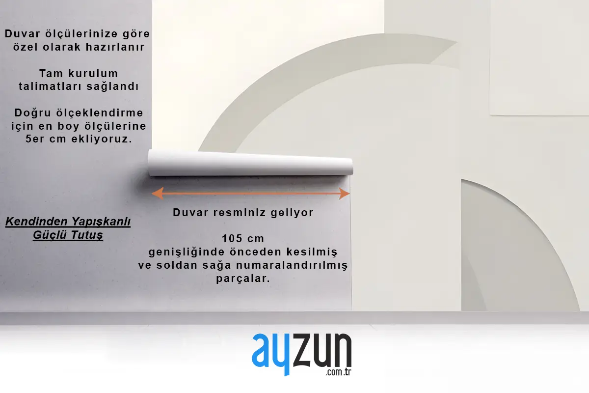 Beyaz Ve Nötr Soyut Şekiller Oturma Odası Salon Duvar Kağıdı