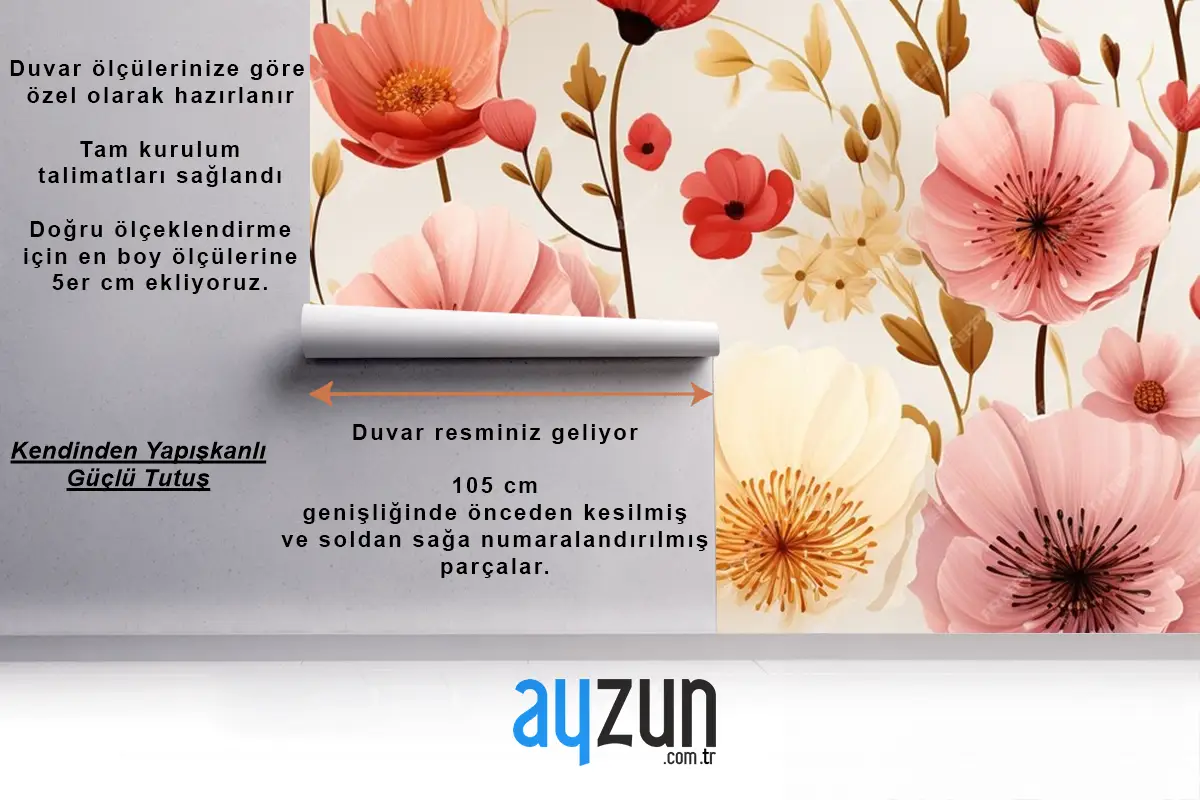 Kır Çiçekleri Dikişsiz Desen Duvar Kağıdı