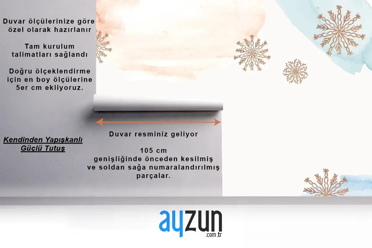 Kar Taneleri Ile Kış Arka Plan Yemek Odası Duvar Kağıdı