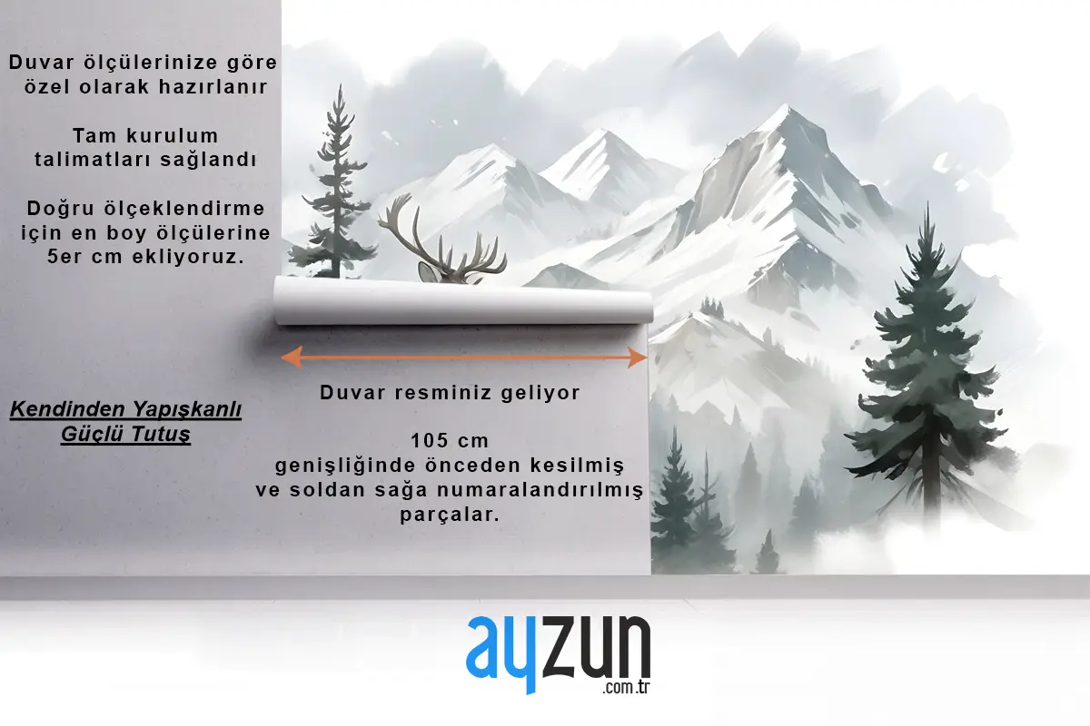 Kış Ormanı Ve Boynuzlu Geyik Duvar Kağıdı