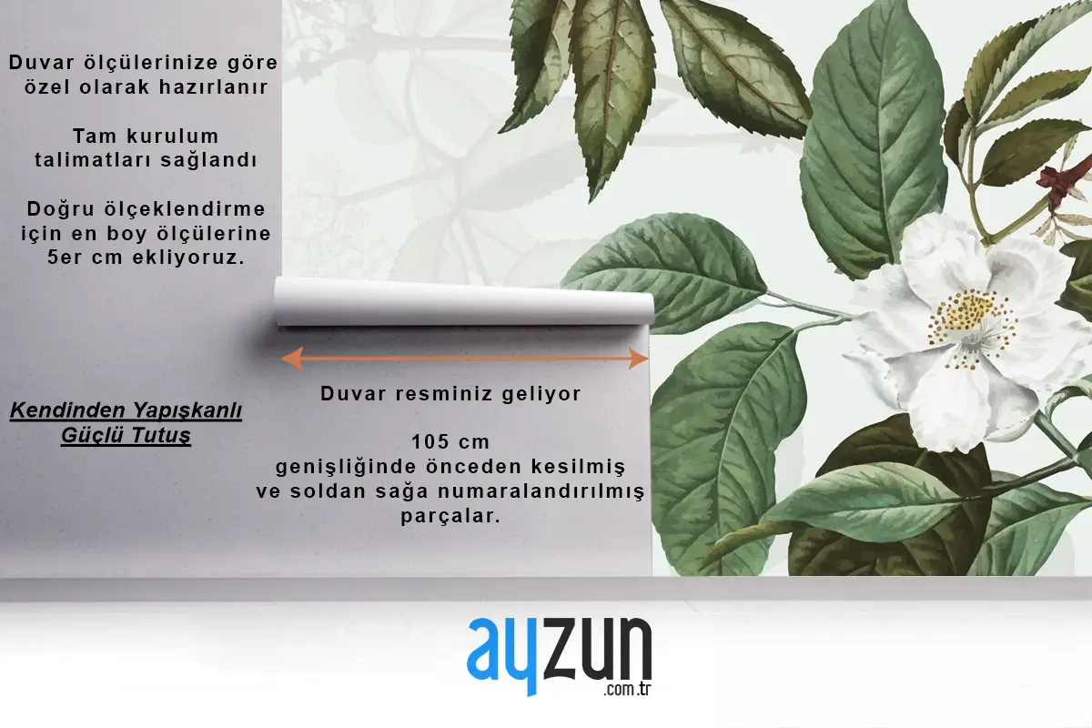 Yabani Gül Çerçevesi Vintage Duvar Kağıdı