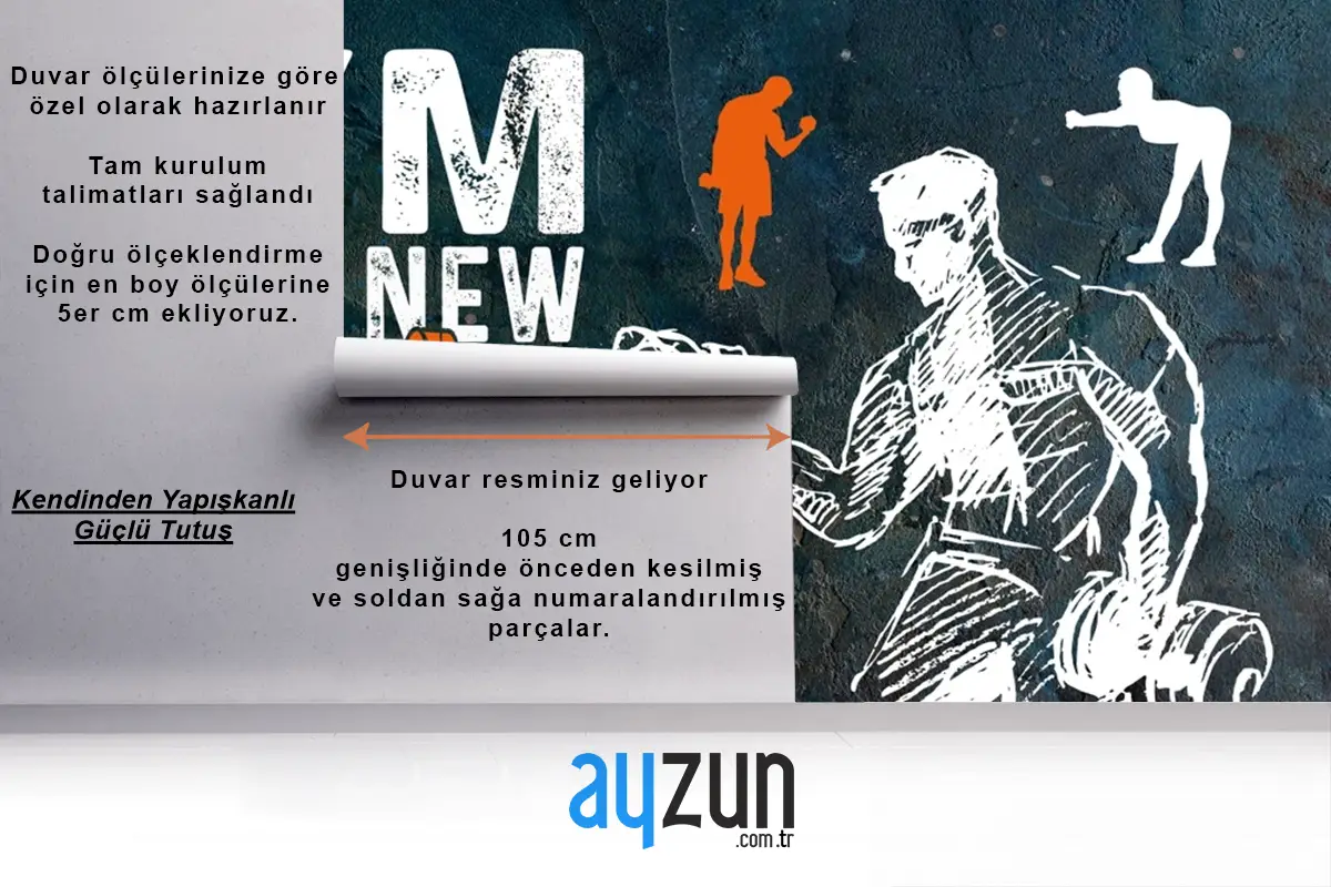 Yeni Kız Arkadaşım Spor Salonu Yazılı Duvar Kağıdı