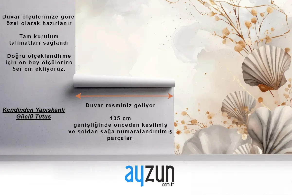 Zarif Çiçekli Suluboya Arka Plan Tv Arkası Duvar Kağıdı