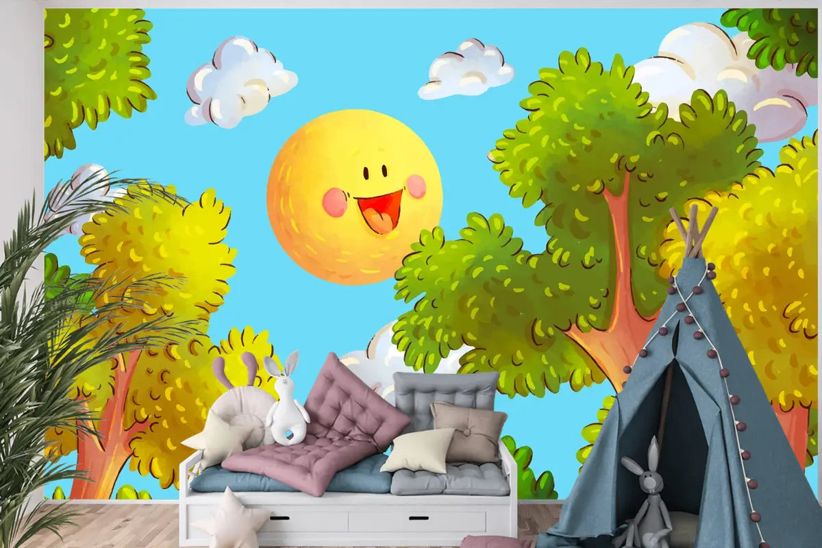 Uluslararası Orman Günü Kutlaması Çocuk Odası Duvar Kağıdı  Için Suluboya Arka Plan