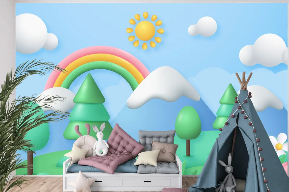 Gerçekçi Çiçek Bahar Çocuk Odası Duvar Kağıdı 