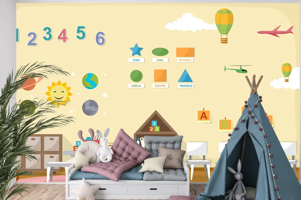 Anaokulu Sınıf İçi Çocuk Okul Oyuncakları Mobilya Çocuk Odası Duvar Kağıdı