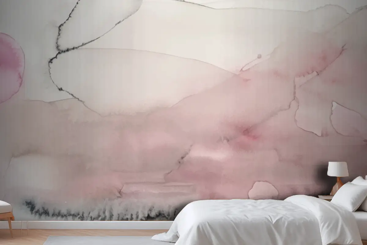 Yumuşak Suluboya Sıçrama Lekesi Arka Plan Yatak Odası Duvar Kağıdı