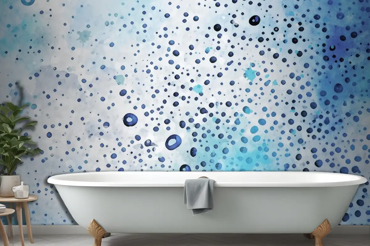 Kabarcık Nokta Suluboya Doku Banyo Banyo Duvar Kağıdı