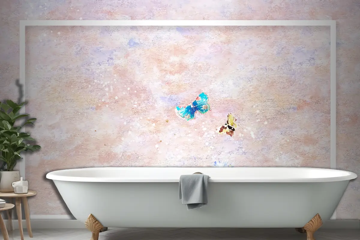 Pastel Resim Çerçevesi Çerçeve Banyo Duvar Kağıdı