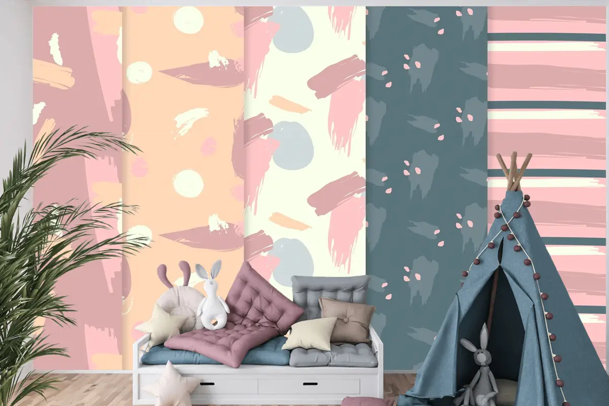 Soyut Desen Koleksiyonu Çizim Çocuk Odası Duvar Kağıdı 