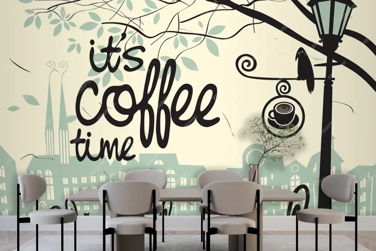 Cafe Sokağı Tarzı Duvar Kağıdı