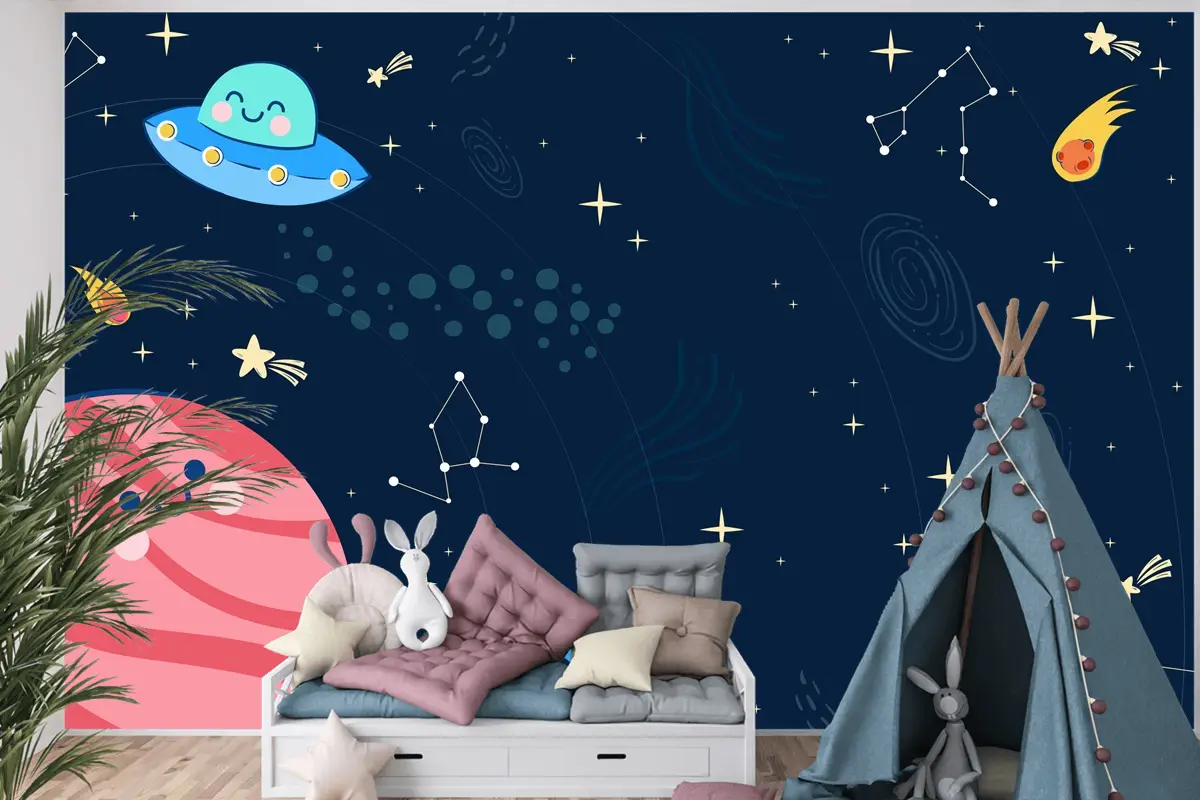 Çocuk Uzay Boys Çocuk Odası Duvar Kağıdı