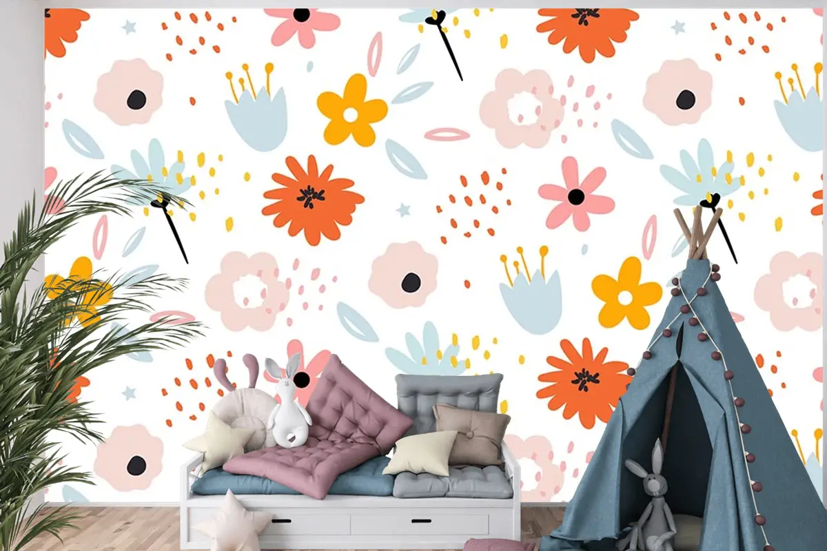 Çiçekler Çocuk Odası Duvar Kağıdı