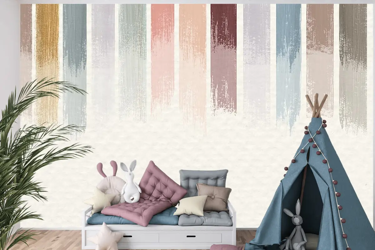 Çocuk Odası Duvar Kağıdı  Bebek Odası Soft Renkler