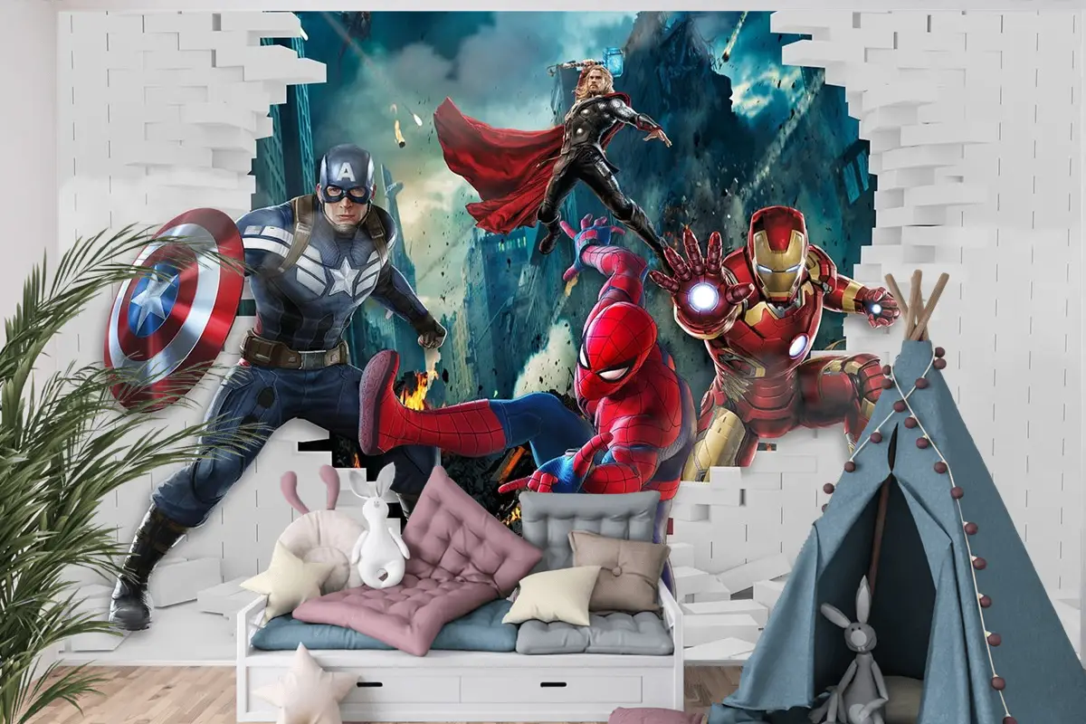 Çocuk Odası Duvar Kağıdı Süper Kahramanlar