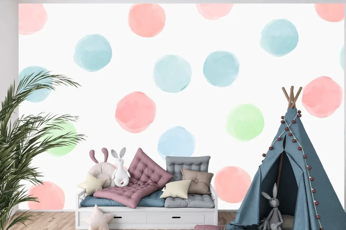 Renkli Geometrik Dikişsiz Desen Arka Plan Tasarımı Çocuk Odası Duvar Kağıdı