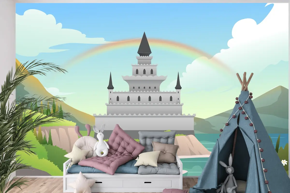 Degrade Peri Masalı Arka Plan Çocuk Odası Duvar Kağıdı Duvar Resimleri