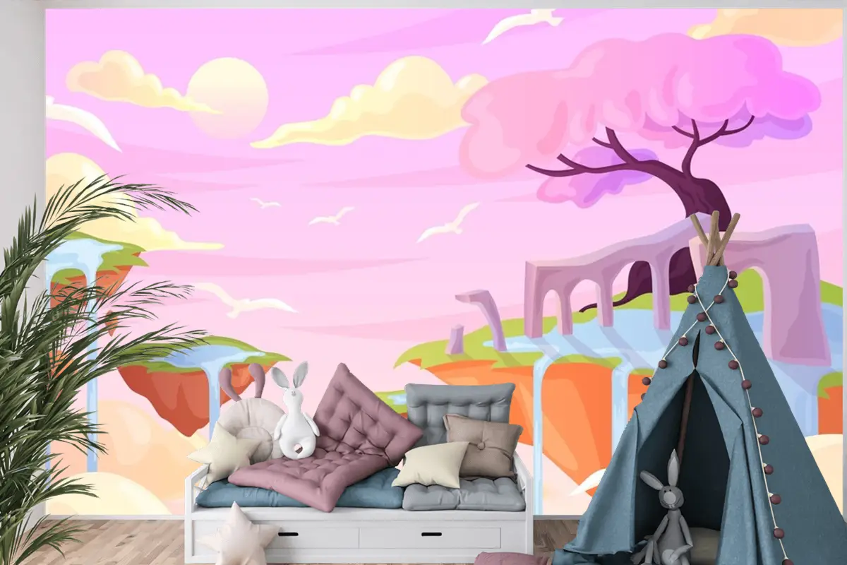Elle Çizilmiş Peri Masalı Çocuk Odası Duvar Kağıdı