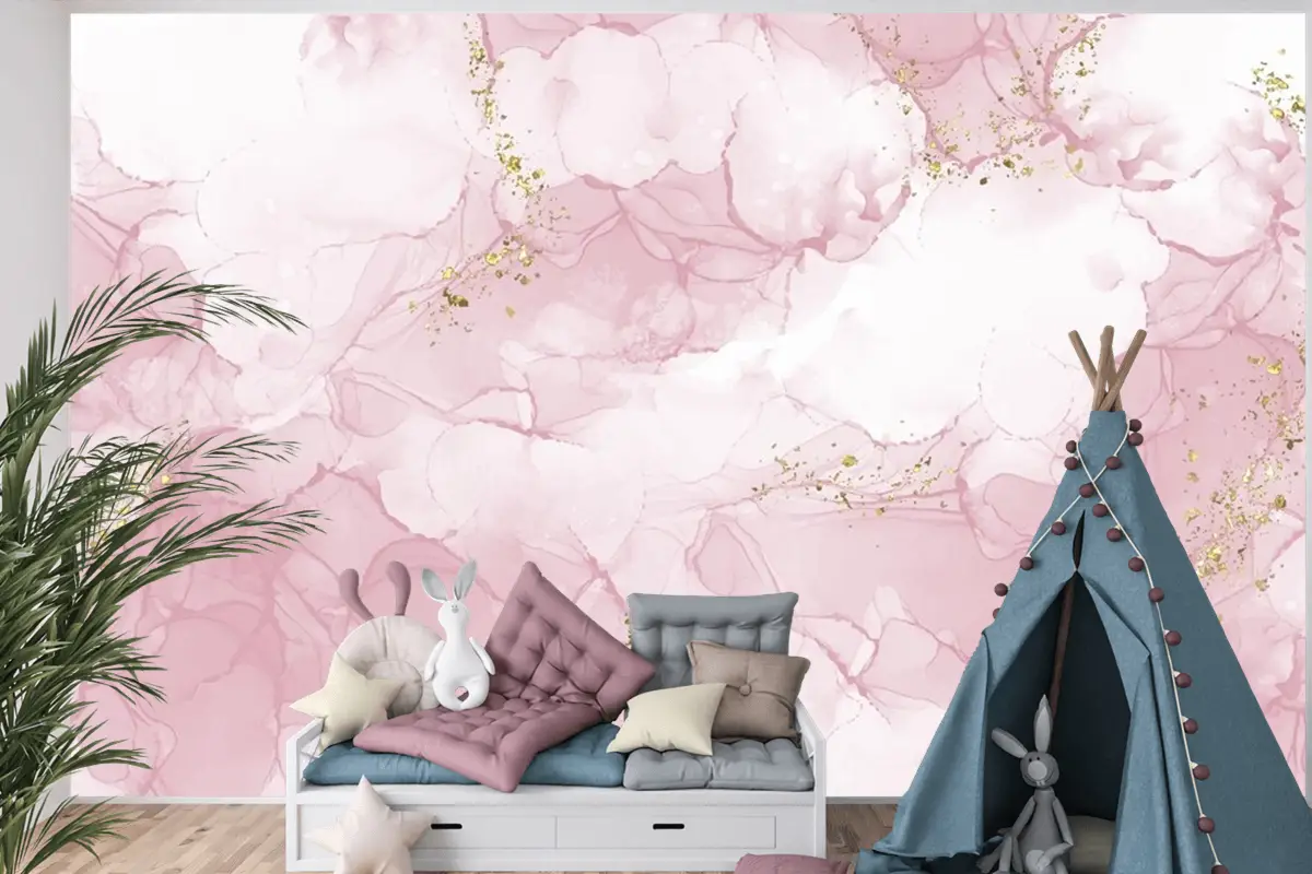 El Boyalı Suluboya Arka Plan Çocuk Odası Duvar Kağıdı 