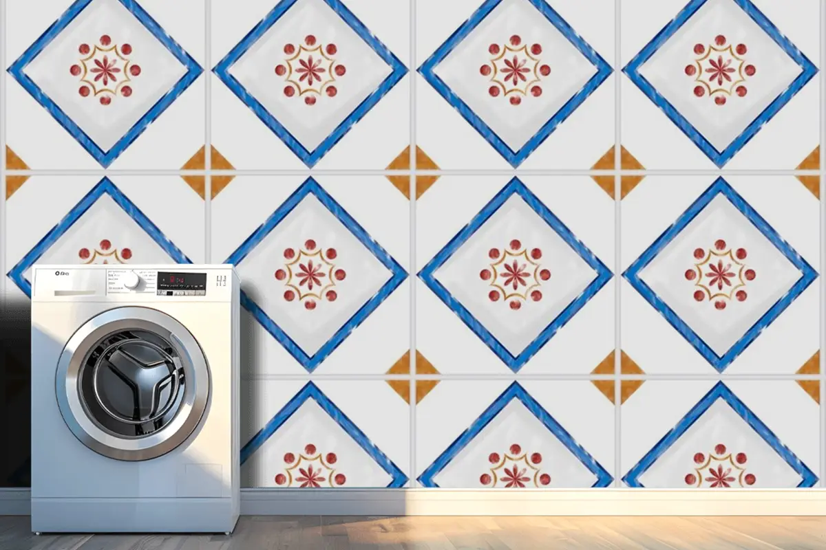 Fayans Dokulu Desen Duvar Kağıdı