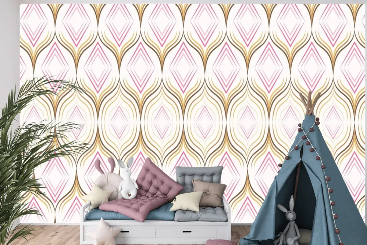 Lüks İpek Kumaş Dikişsiz Desen Çocuk Odası Duvar Kağıdı