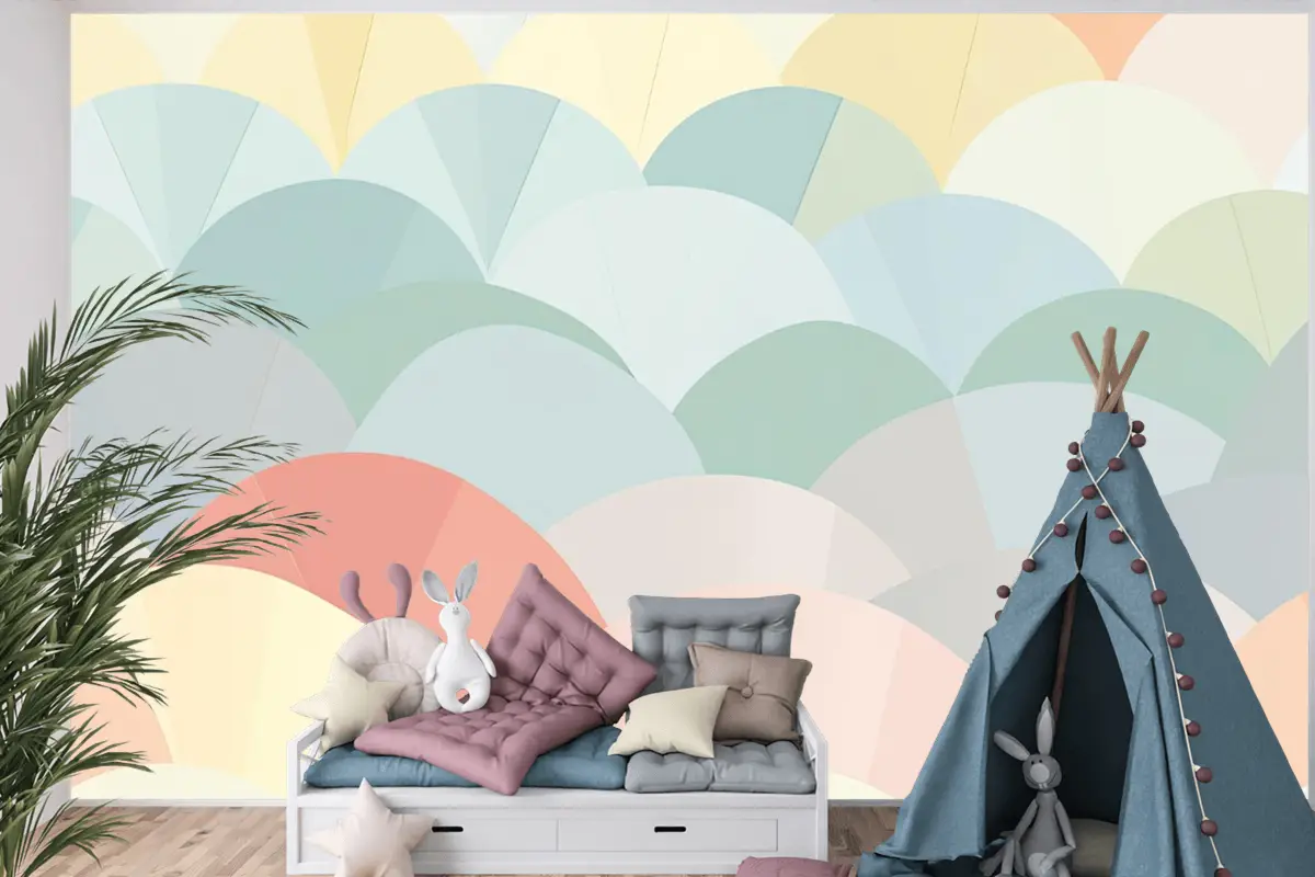 Arka Plan Pastel Çocuk Odası Duvar Kağıdı 