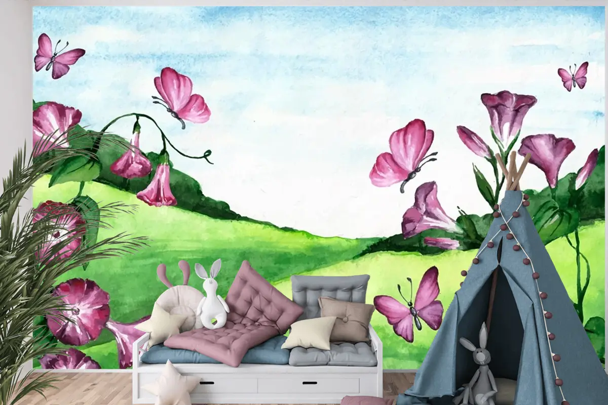 Bahar Manzarası Çocuk Odası Duvar Kağıdı