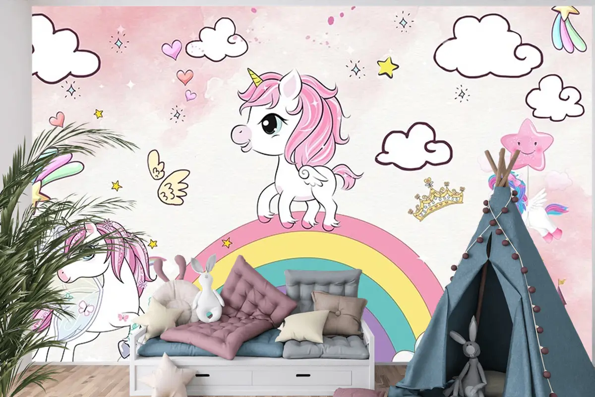Unicorn Çocuk Odası Duvar Kağıdı