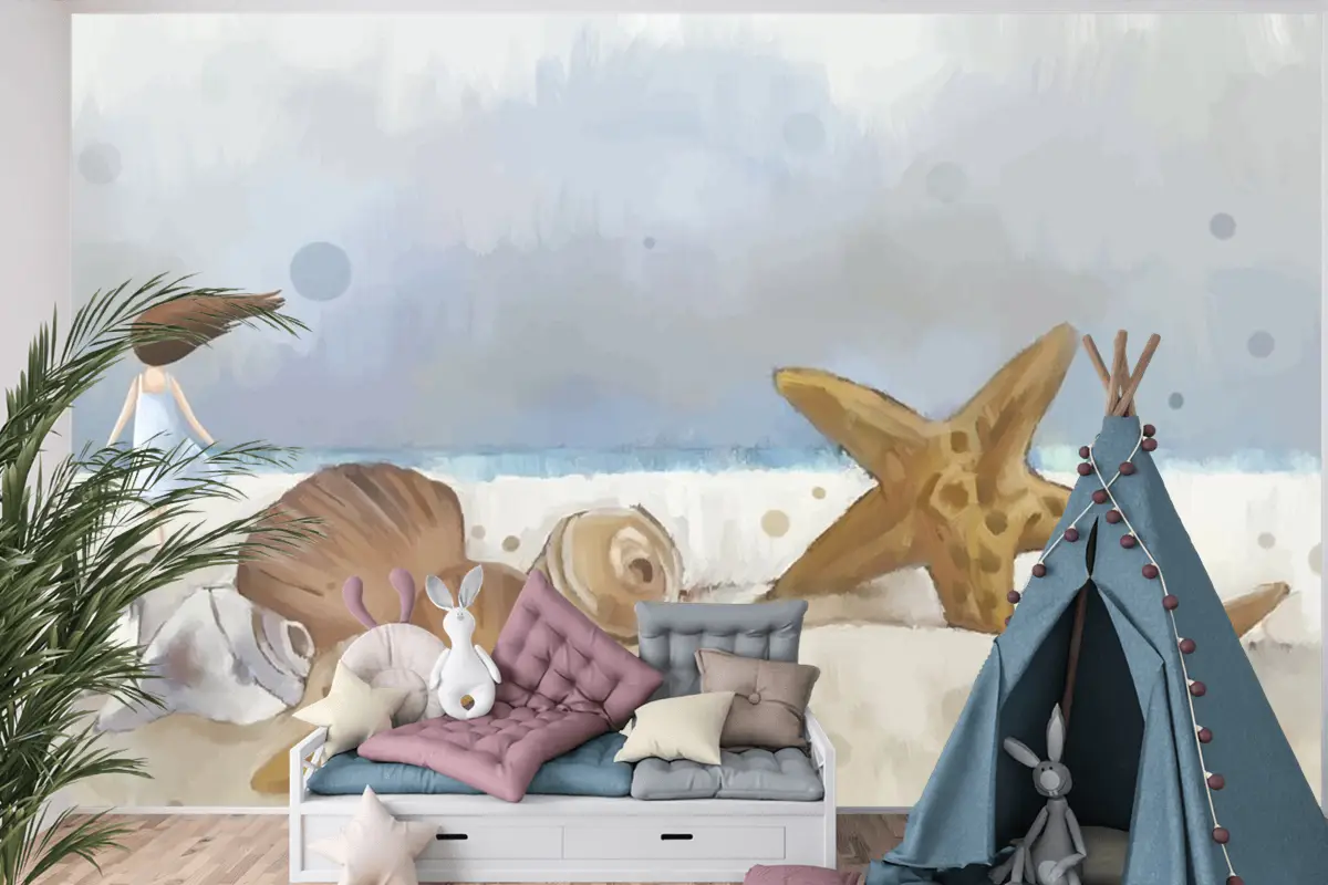 Tatil Suluboya Arka Plan Çocuk Odası Duvar Kağıdı 