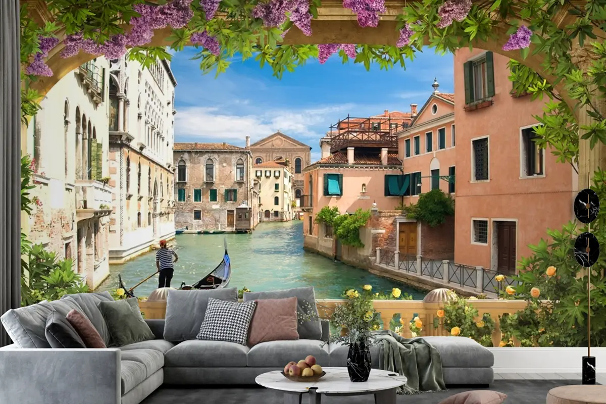 Venedik Kanalı Manzarası Duvar Kağıdı