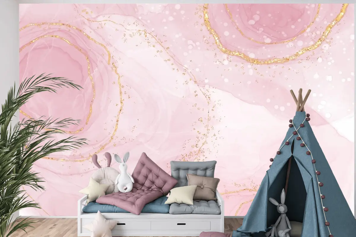 Suluboya Alkol Mürekkep Arka Plan Çocuk Odası Duvar Kağıdı