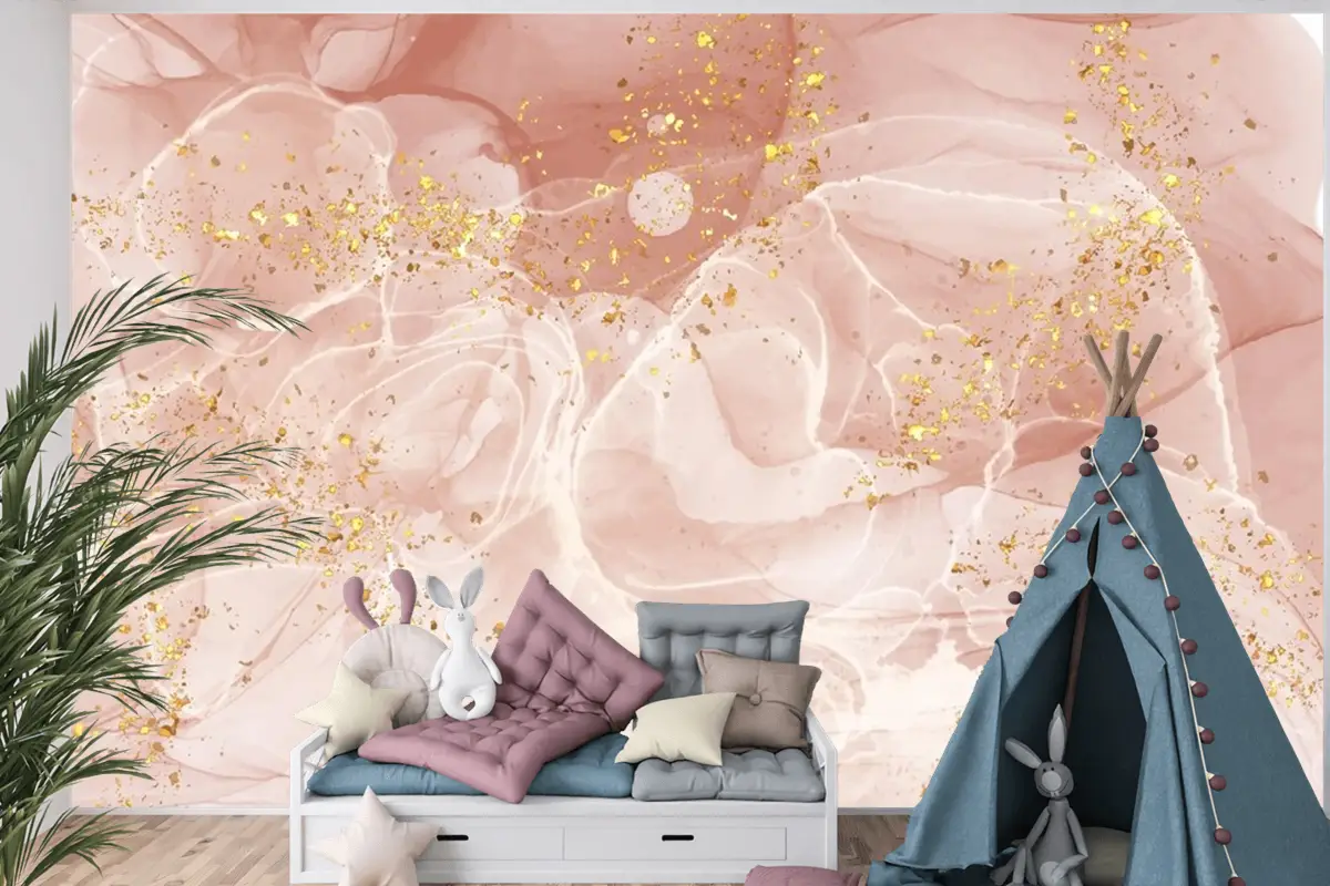 Suluboya Alkol Mürekkep Arka Plan Çocuk Odası Duvar Kağıdı 