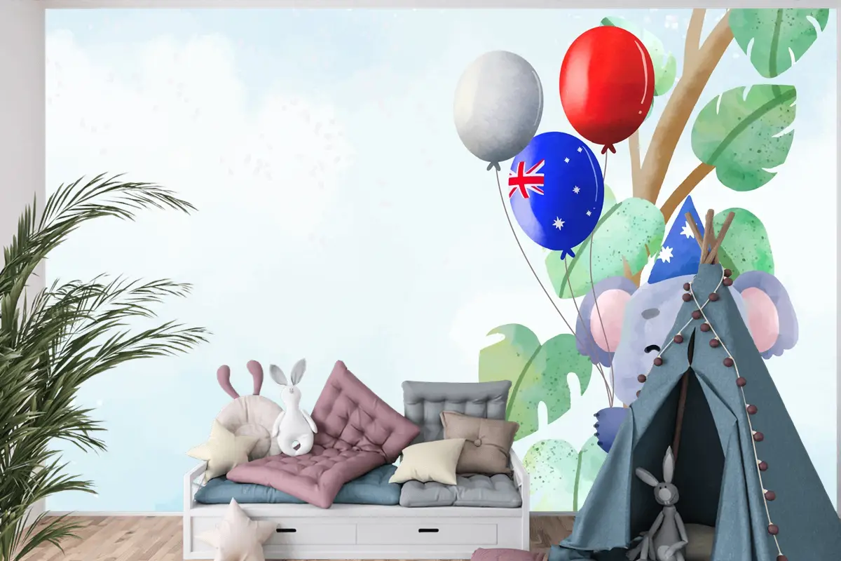 Avustralya Ulusal Günü Çocuk Odası Duvar Kağıdı  Için Suluboya Arka Plan