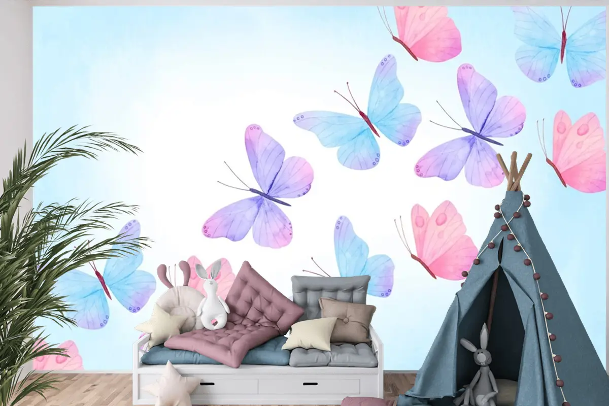 Suluboya Yağlıboya Arka Plan Çocuk Odası Duvar Kağıdı Duvar