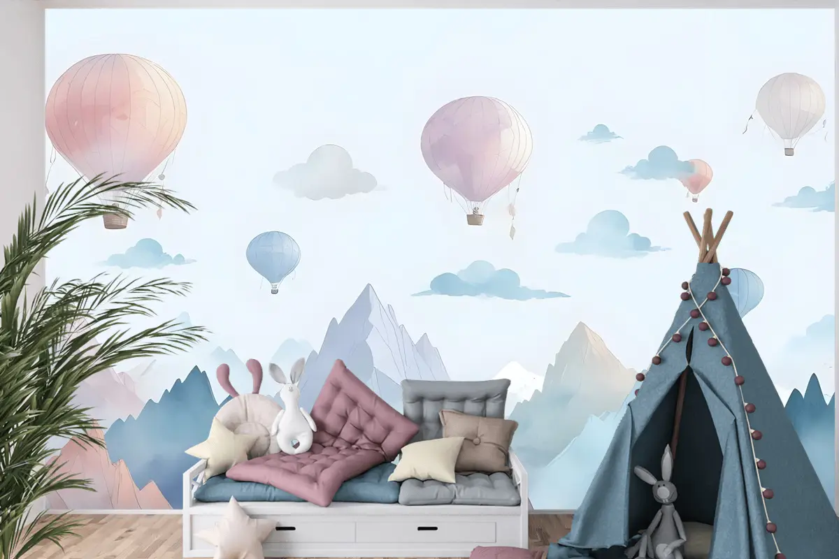 Suluboya Tarzı Çocuk Manzara Çocuk Odası Duvar Kağıdı 