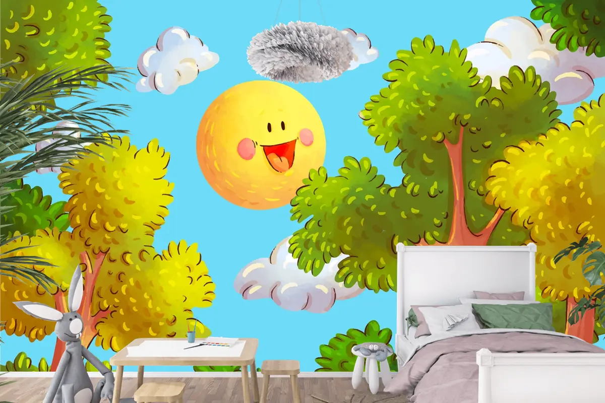 Uluslararası Orman Günü Kutlaması Çocuk Odası Duvar Kağıdı  Için Suluboya Arka Plan