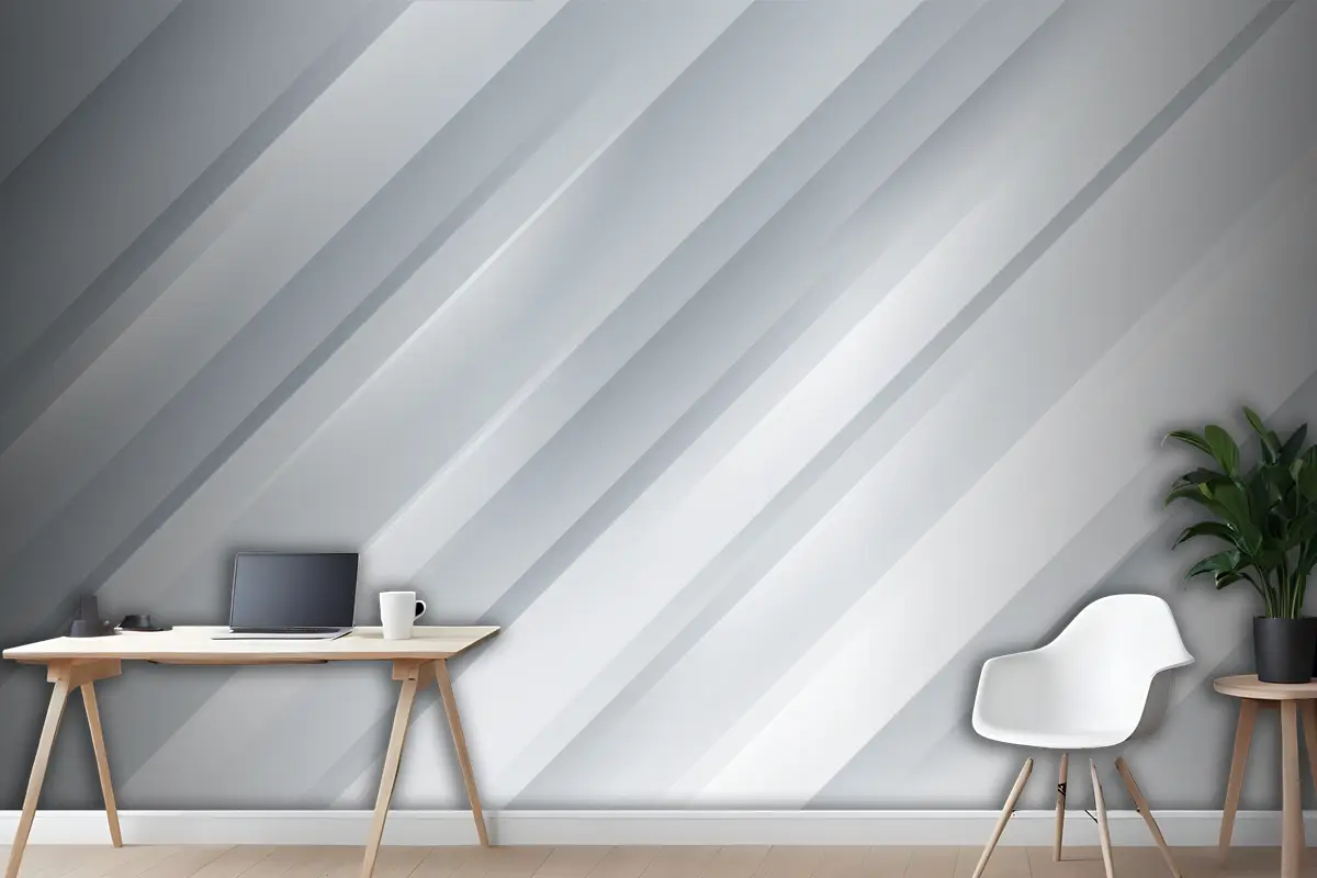Parlak Ve Gölge Çizgili Zarif Beyaz Arka Plan Ofis Duvar Kağıdı