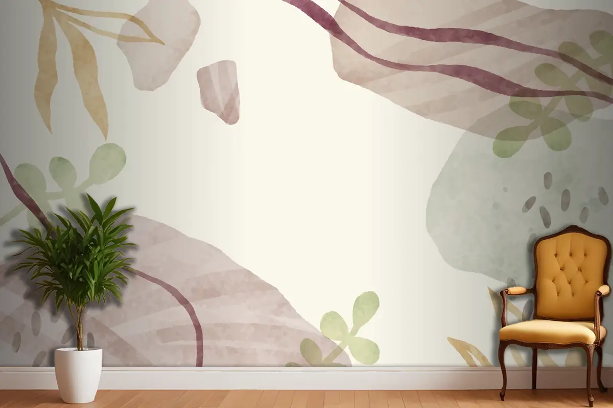 Suluboya Soyut Doodle Arka Plan Yatak Odası Duvar Kağıdı