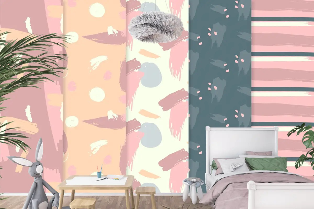 Soyut Desen Koleksiyonu Çizim Çocuk Odası Duvar Kağıdı 