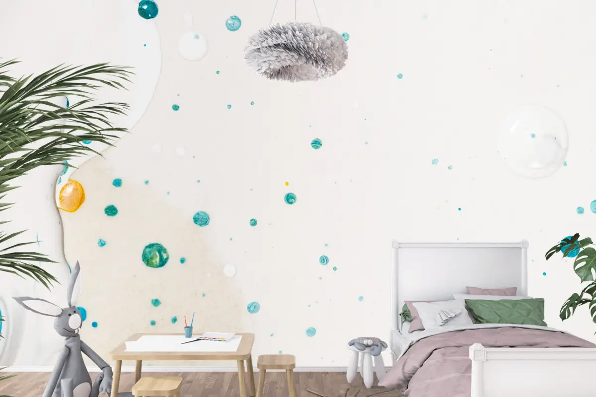 Estetik Arka Plan El Yapımı Deneysel Sanat Çocuk Odası Duvar Kağıdı