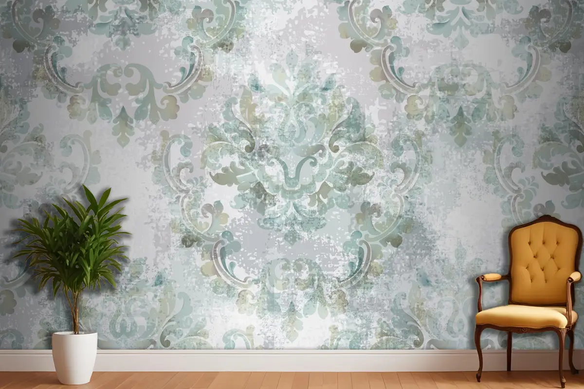 Barok Doku Deseni Vintage Retro Duvar Kağıdı