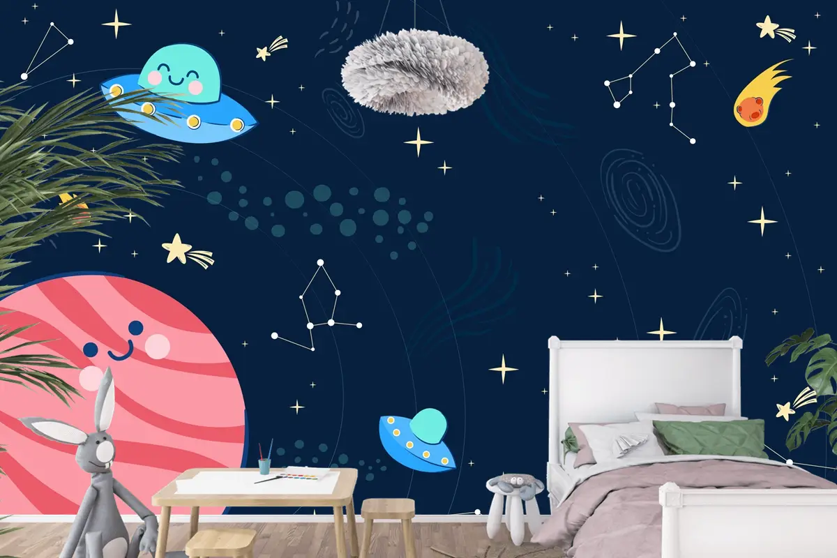 Çocuk Uzay Boys Çocuk Odası Duvar Kağıdı