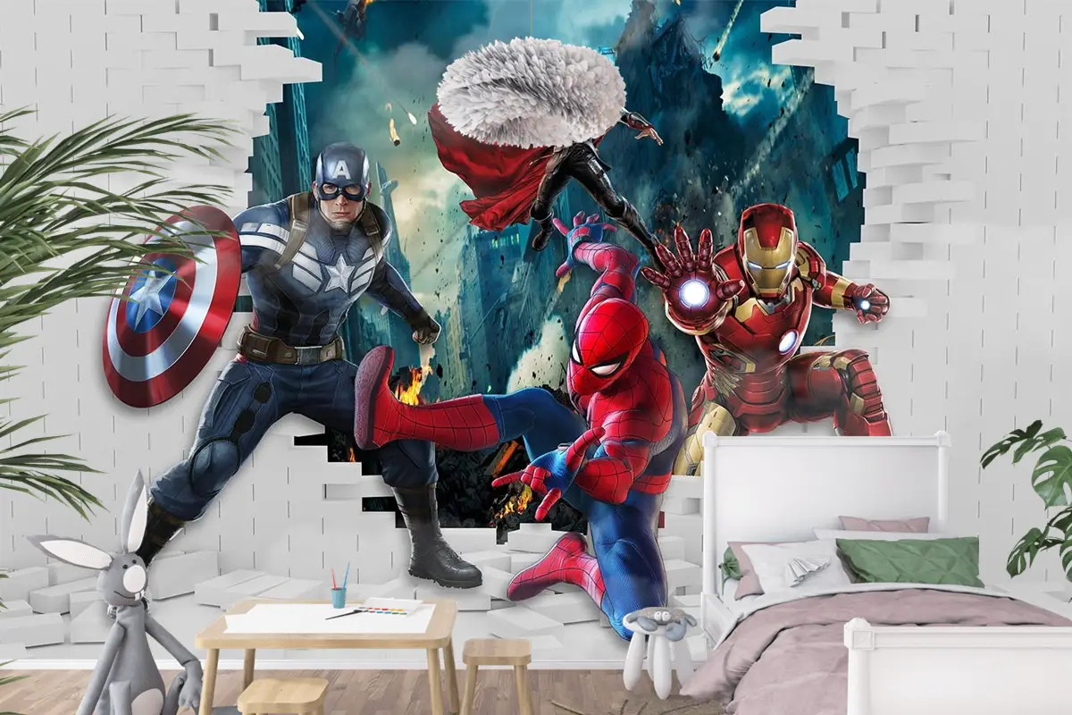 Çocuk Odası Duvar Kağıdı Süper Kahramanlar